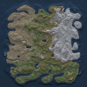 Thumbnail Rust Map: Procedural Map, Size: 4500, Seed: 942549146, 17 Monuments