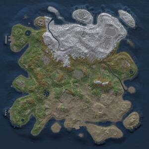 Thumbnail Rust Map: Procedural Map, Size: 3850, Seed: 1776967957, 16 Monuments