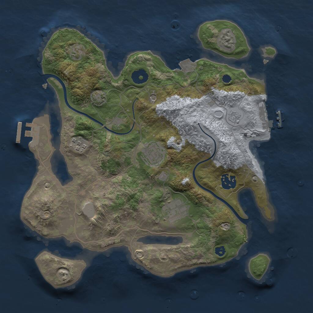 Rust Map: Procedural Map, Size: 3000, Seed: 814631497, 10 Monuments