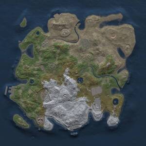 Thumbnail Rust Map: Procedural Map, Size: 3500, Seed: 2075841139, 13 Monuments