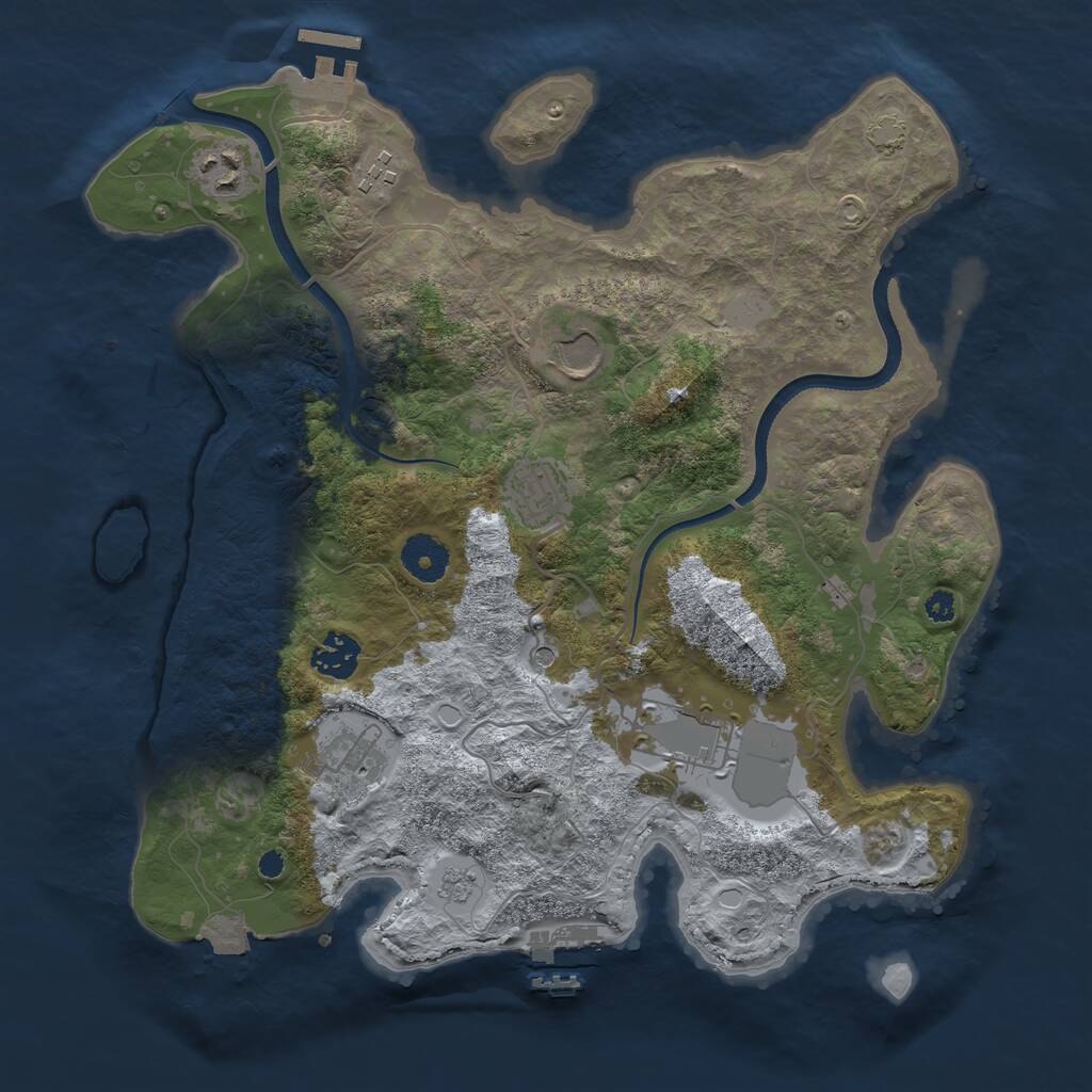Rust Map: Procedural Map, Size: 3500, Seed: 152171777, 13 Monuments