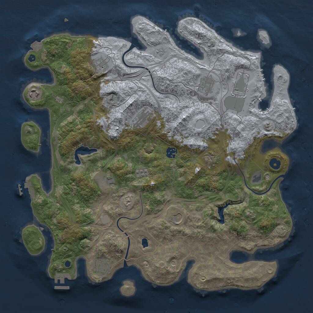 Rust Map: Procedural Map, Size: 4250, Seed: 1024819038, 17 Monuments