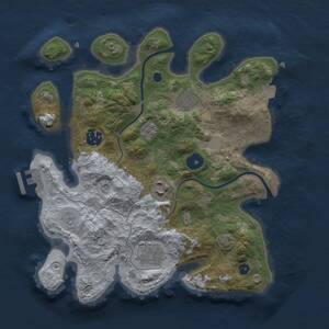 Thumbnail Rust Map: Procedural Map, Size: 3000, Seed: 825861062, 10 Monuments