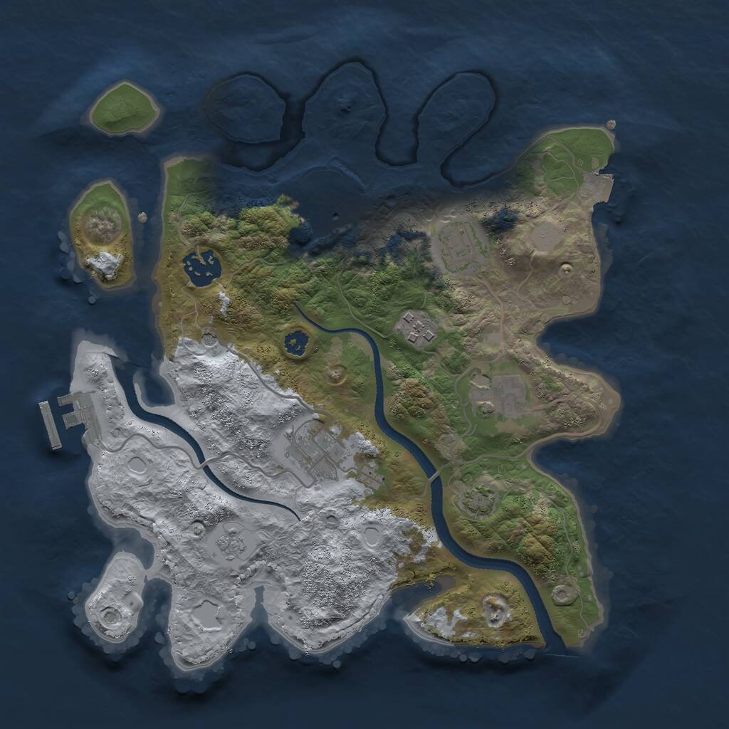 Rust Map: Procedural Map, Size: 3000, Seed: 825861062, 11 Monuments