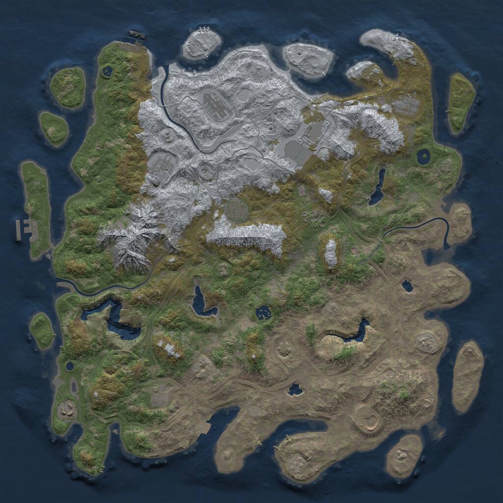 Rust Map: Procedural Map, Size: 5000, Seed: 1316645427, 17 Monuments