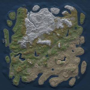 Thumbnail Rust Map: Procedural Map, Size: 5000, Seed: 1316645427, 17 Monuments