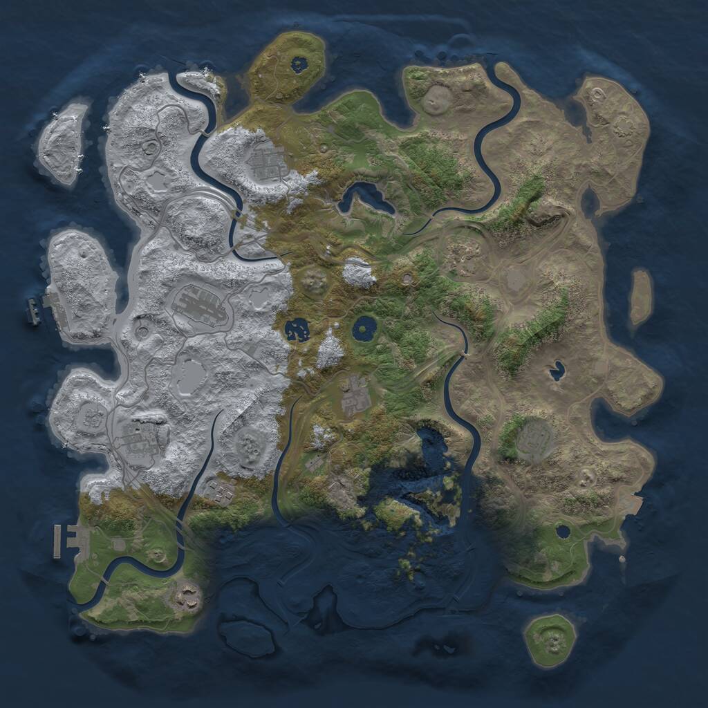 Rust Map: Procedural Map, Size: 4250, Seed: 1834738863, 15 Monuments