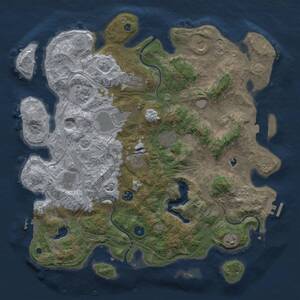 Thumbnail Rust Map: Procedural Map, Size: 4250, Seed: 1834738863, 16 Monuments