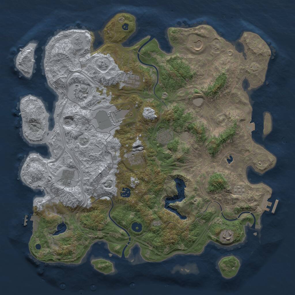 Rust Map: Procedural Map, Size: 4250, Seed: 1834738863, 16 Monuments