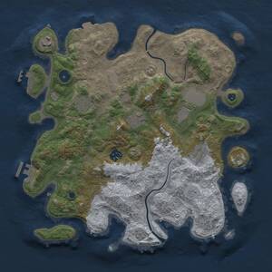 Thumbnail Rust Map: Procedural Map, Size: 3500, Seed: 320928265, 13 Monuments