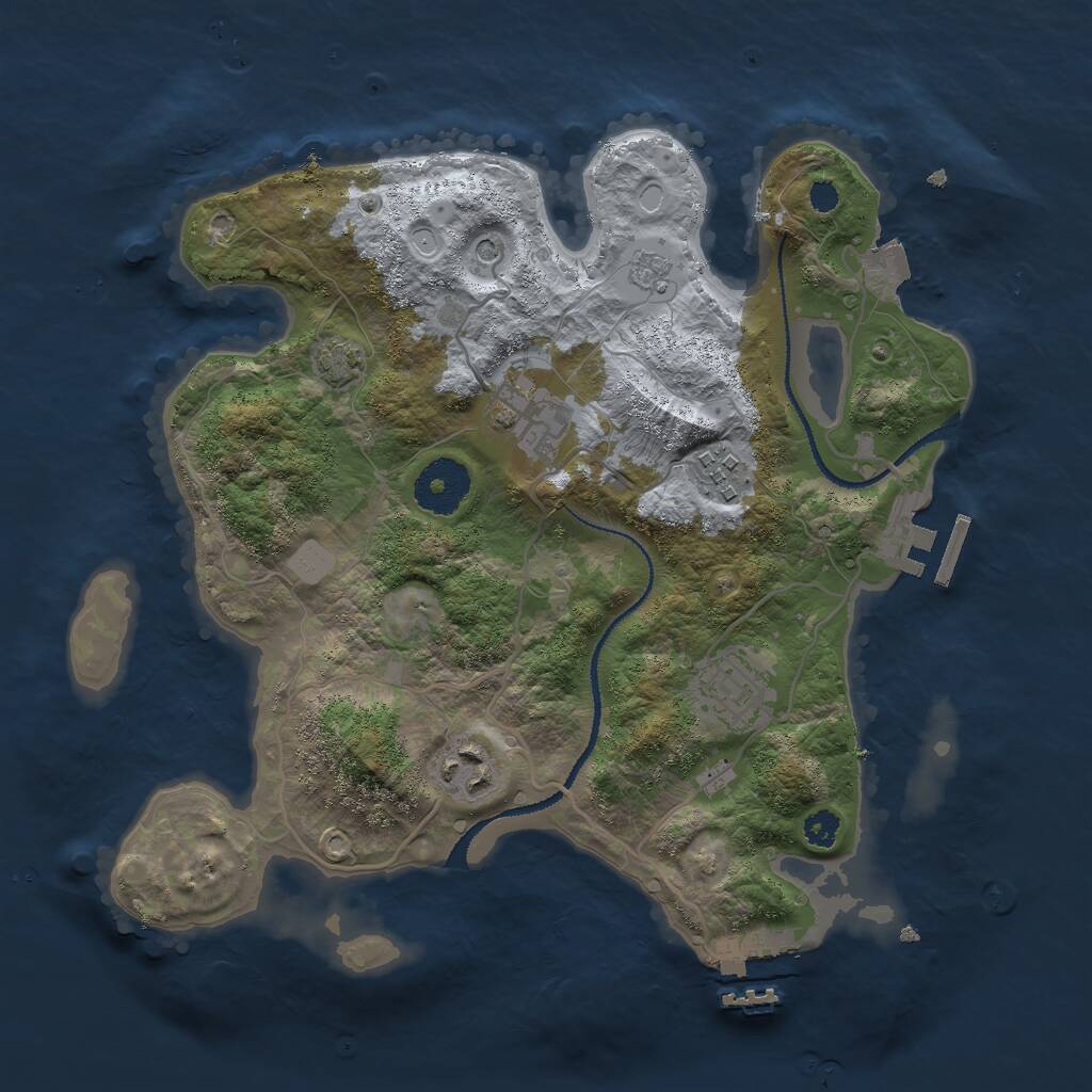 Rust Map: Procedural Map, Size: 3000, Seed: 1781752535, 10 Monuments