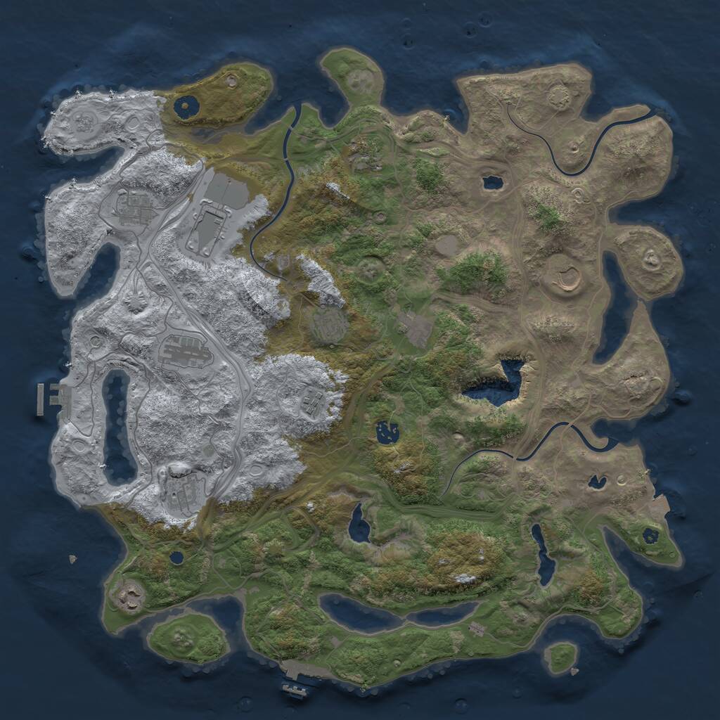 Rust Map: Procedural Map, Size: 4500, Seed: 1408802922, 17 Monuments