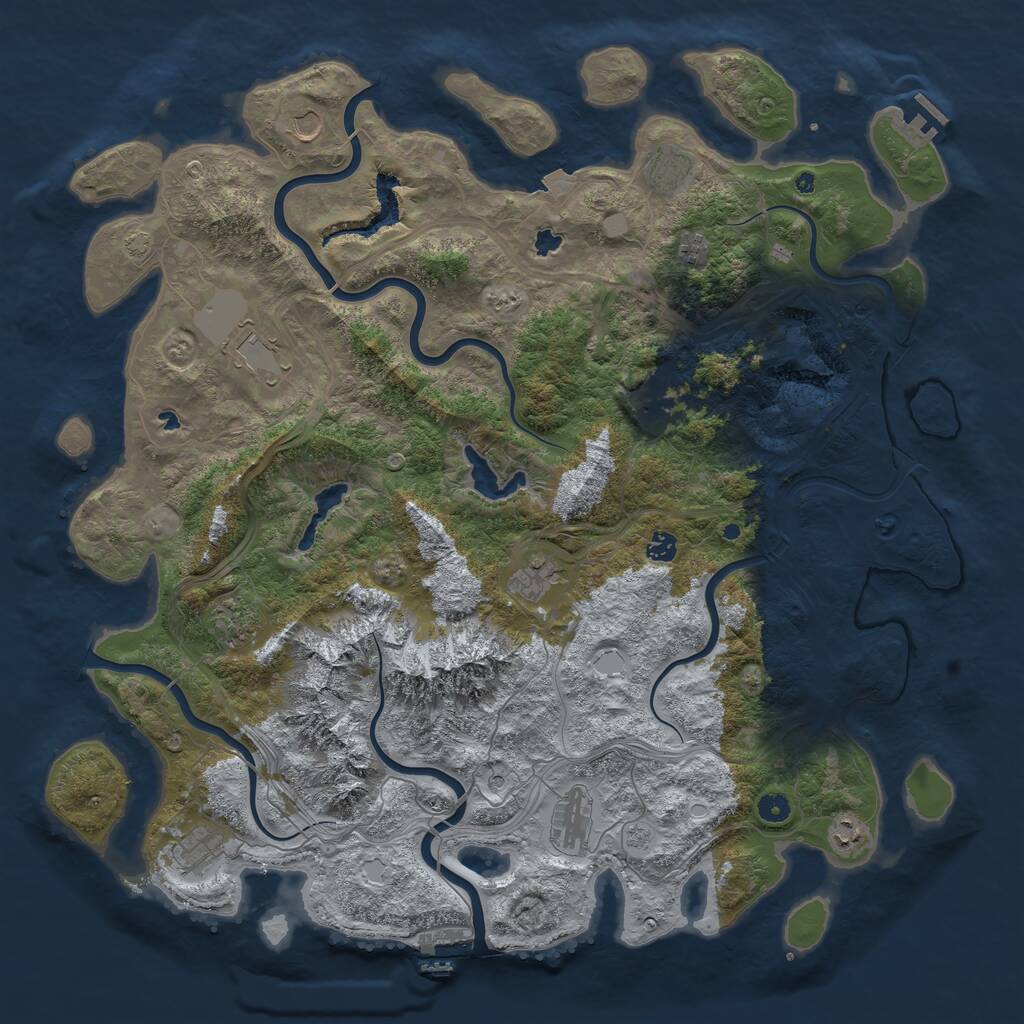 Rust Map: Procedural Map, Size: 5000, Seed: 1824545453, 17 Monuments
