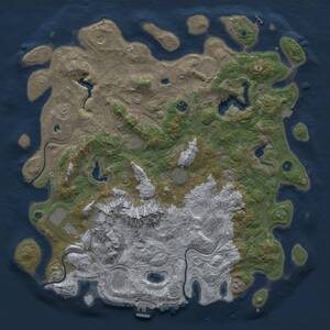 Thumbnail Rust Map: Procedural Map, Size: 5000, Seed: 1824545453, 16 Monuments