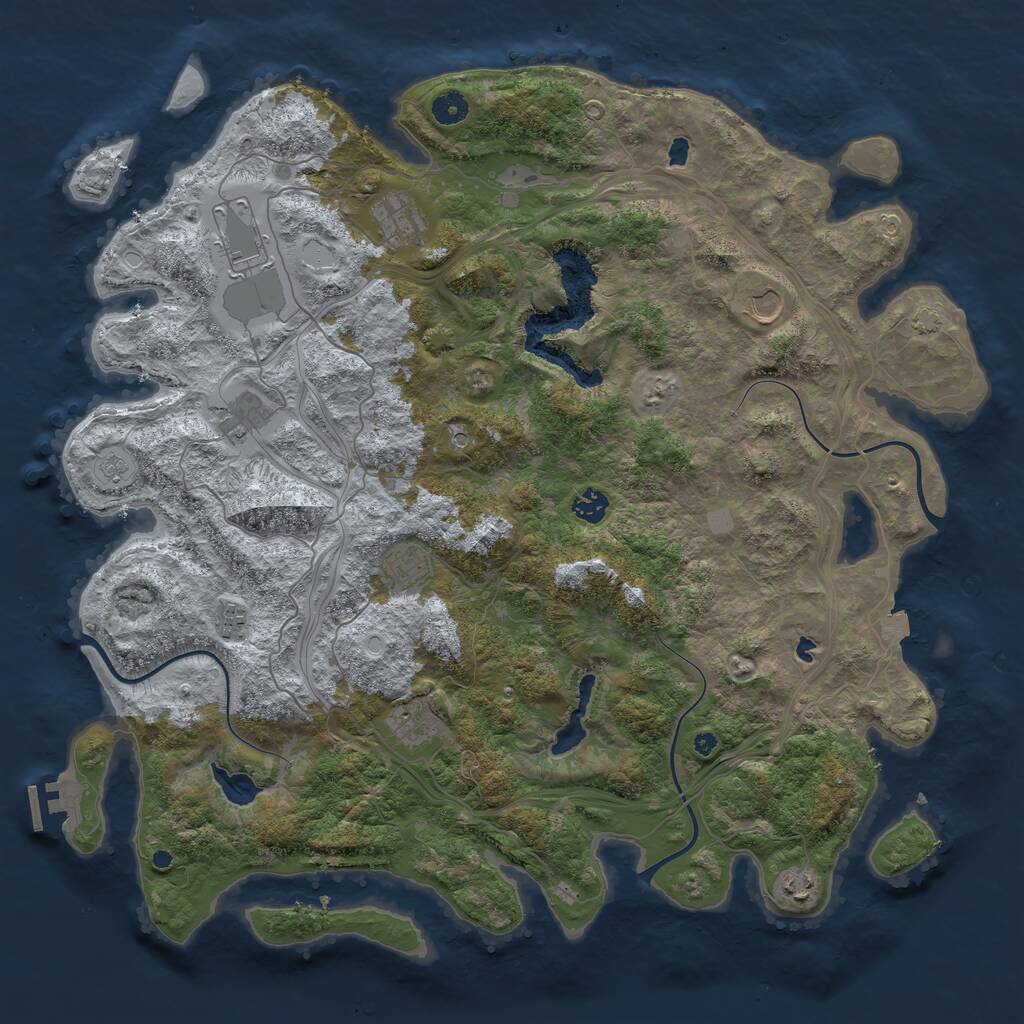 Rust Map: Procedural Map, Size: 4500, Seed: 57245, 14 Monuments