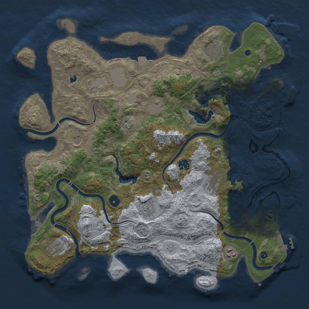 Rust Map: Procedural Map, Size: 4250, Seed: 144614161, 18 Monuments