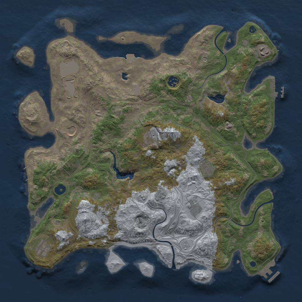 Rust Map: Procedural Map, Size: 4250, Seed: 144614161, 16 Monuments