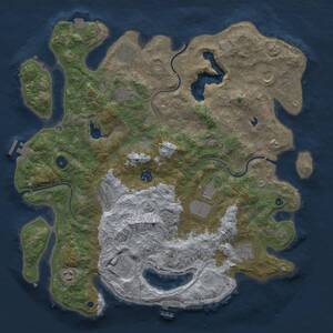 Thumbnail Rust Map: Procedural Map, Size: 4200, Seed: 1470511477, 17 Monuments