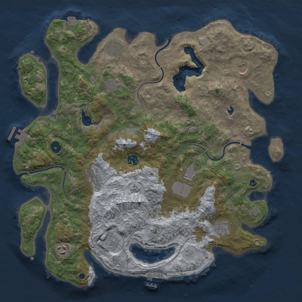 Rust Map: Procedural Map, Size: 4200, Seed: 1470511477, 17 Monuments