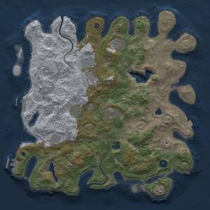 Thumbnail Rust Map: Procedural Map, Size: 4000, Seed: 1394683549, 15 Monuments