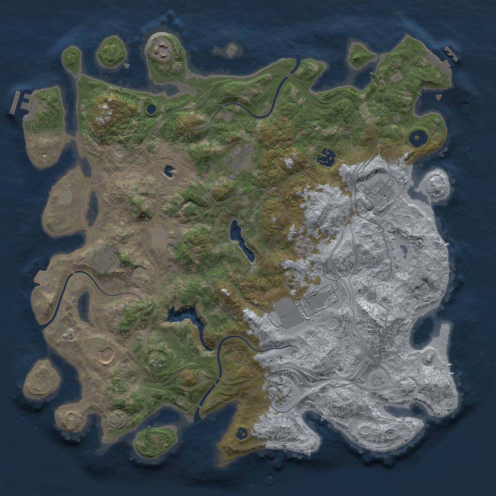 Rust Map: Procedural Map, Size: 4250, Seed: 290737429, 16 Monuments