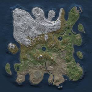 Thumbnail Rust Map: Procedural Map, Size: 3300, Seed: 737138436, 12 Monuments