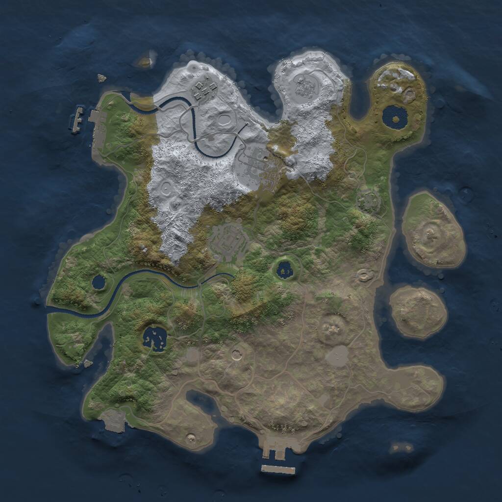 Rust Map: Procedural Map, Size: 3000, Seed: 380852893, 10 Monuments