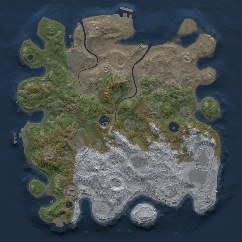 Rust Map: Procedural Map, Size: 3600, Seed: 1412023075, 15 Monuments