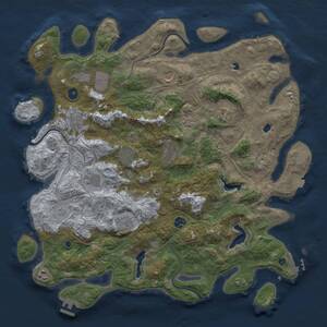 Thumbnail Rust Map: Procedural Map, Size: 4500, Seed: 1241189336, 17 Monuments