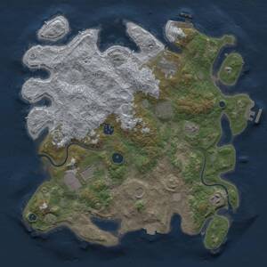 Thumbnail Rust Map: Procedural Map, Size: 3750, Seed: 514166744, 12 Monuments