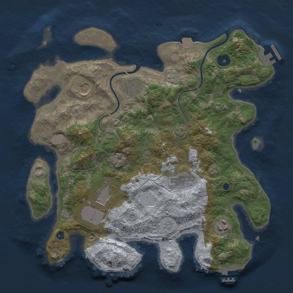 Rust Map: Procedural Map, Size: 3500, Seed: 1698135445, 12 Monuments