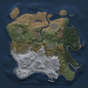 Thumbnail Rust Map: Procedural Map, Size: 3000, Seed: 110752154, 16 Monuments