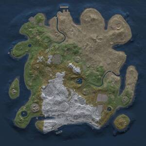 Thumbnail Rust Map: Procedural Map, Size: 3500, Seed: 1328117129, 14 Monuments