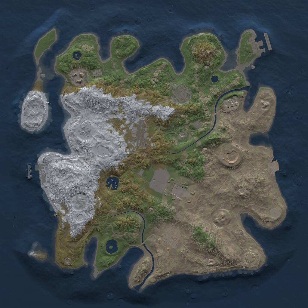 Rust Map: Procedural Map, Size: 3500, Seed: 1695755395, 14 Monuments