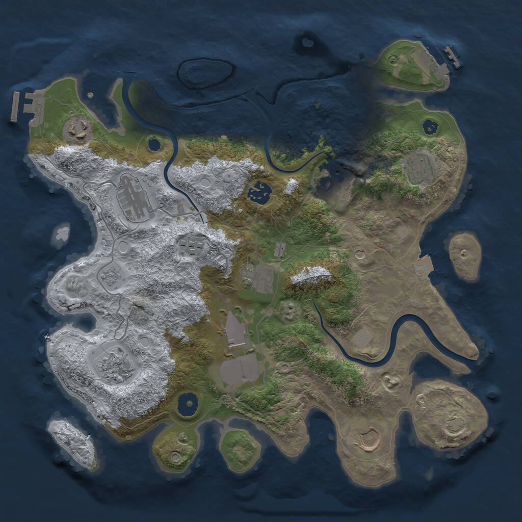 Rust Map: Procedural Map, Size: 3500, Seed: 1925467071, 16 Monuments