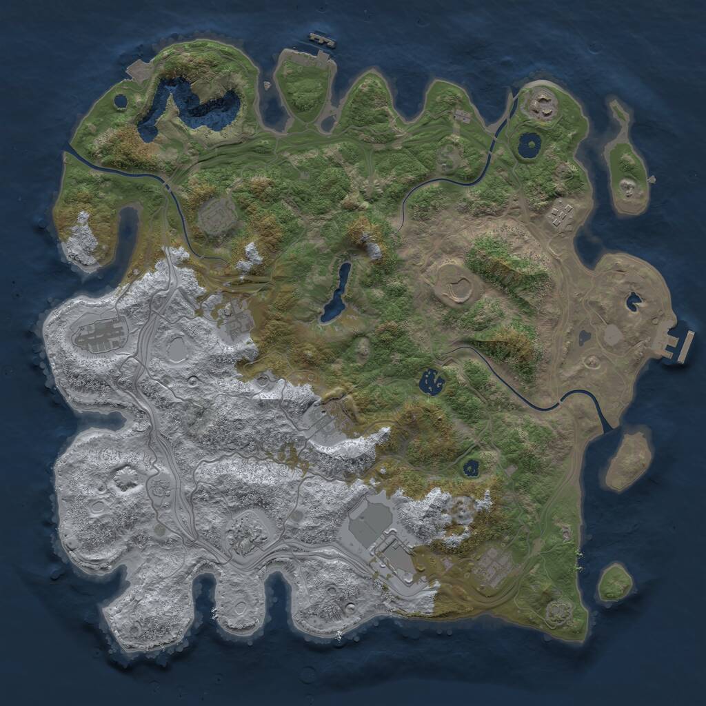 Rust Map: Procedural Map, Size: 4250, Seed: 280042, 17 Monuments