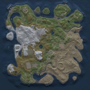 Thumbnail Rust Map: Procedural Map, Size: 3750, Seed: 1788008508, 14 Monuments