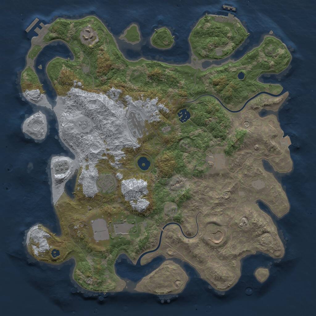 Rust Map: Procedural Map, Size: 3750, Seed: 1788008508, 14 Monuments