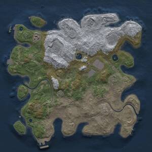 Thumbnail Rust Map: Procedural Map, Size: 3644, Seed: 1, 15 Monuments