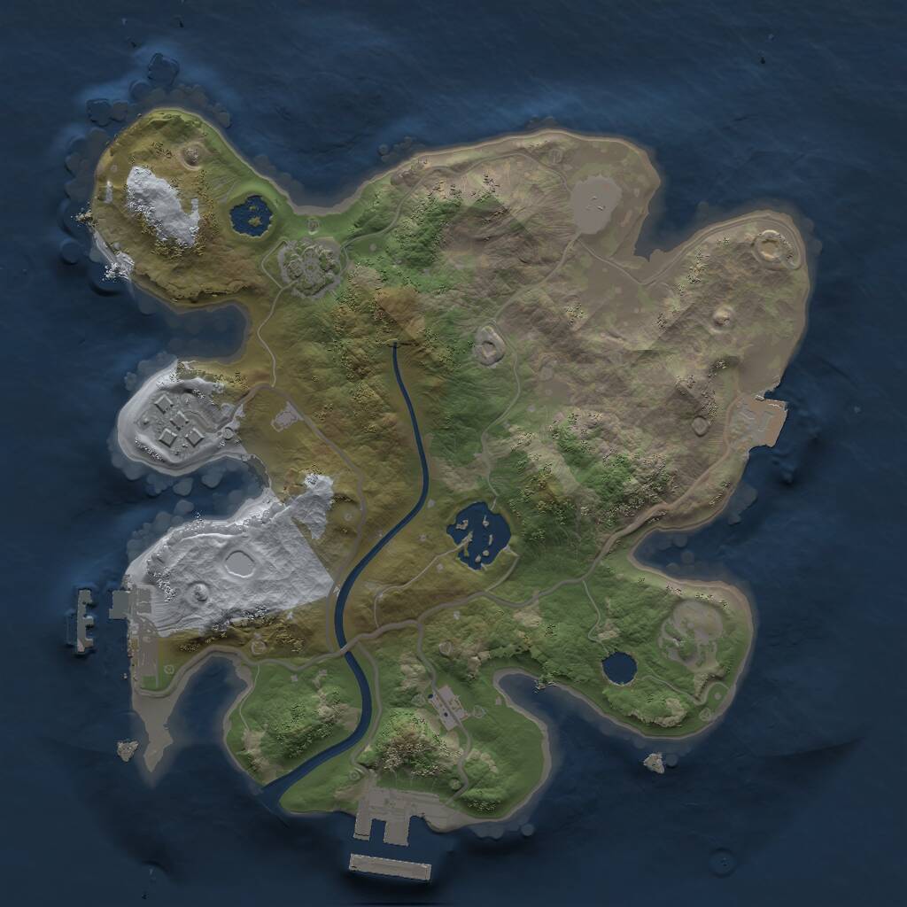 Rust Map: Procedural Map, Size: 2250, Seed: 12102024, 6 Monuments