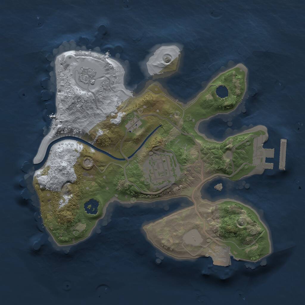 Rust Map: Procedural Map, Size: 2000, Seed: 611628410, 4 Monuments