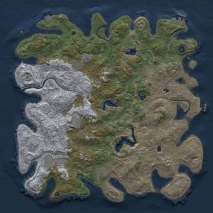 Thumbnail Rust Map: Procedural Map, Size: 4500, Seed: 1616823561, 15 Monuments