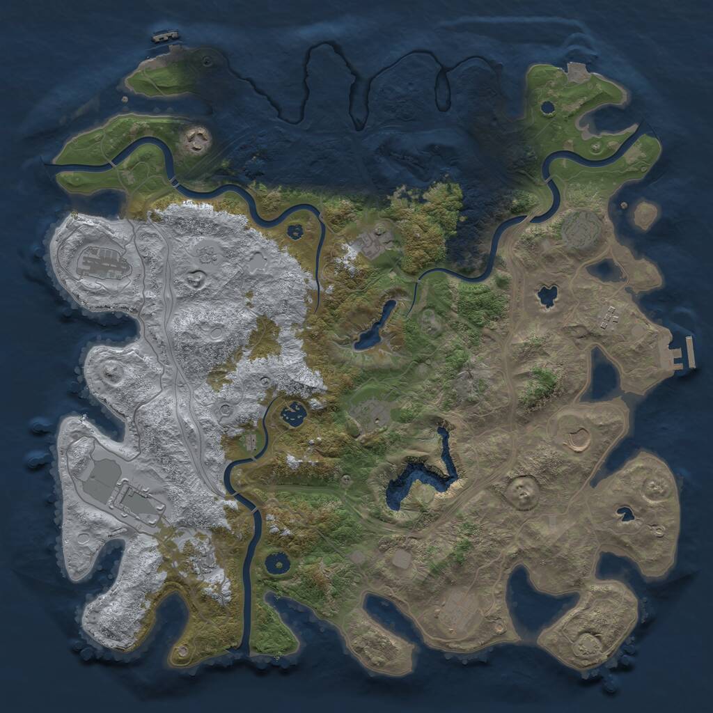Rust Map: Procedural Map, Size: 4500, Seed: 1616823561, 17 Monuments