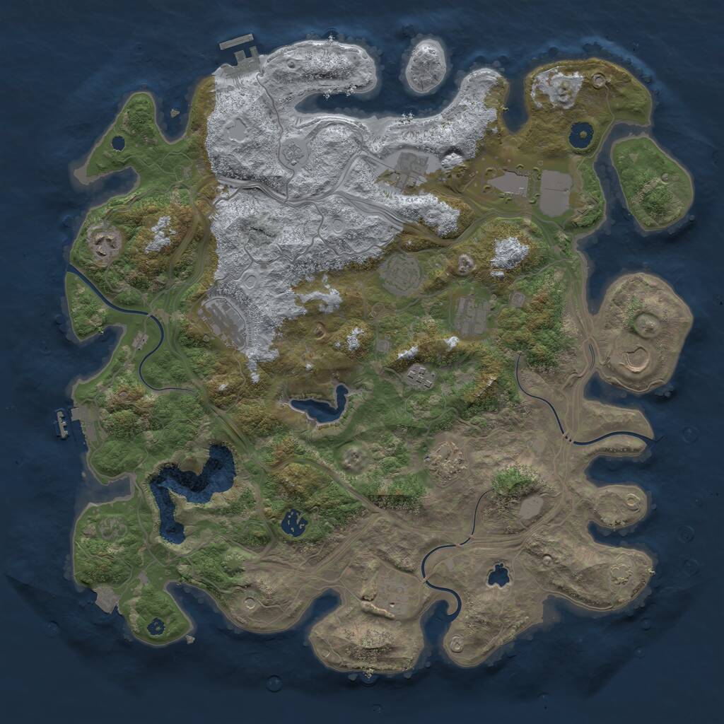 Rust Map: Procedural Map, Size: 4253, Seed: 1441820474, 17 Monuments