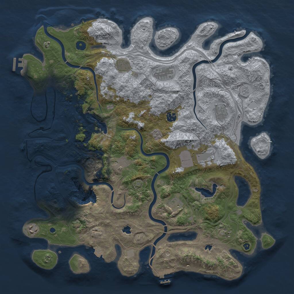 Rust Map: Procedural Map, Size: 4500, Seed: 1896377812, 16 Monuments