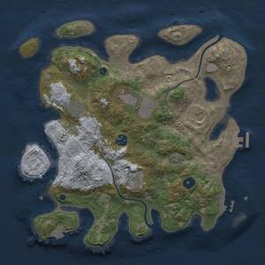 Thumbnail Rust Map: Procedural Map, Size: 3500, Seed: 1766211568, 11 Monuments