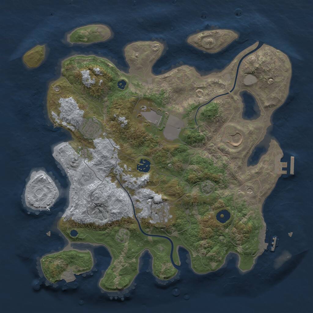 Rust Map: Procedural Map, Size: 3500, Seed: 1766211568, 11 Monuments