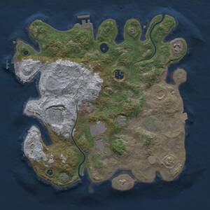 Thumbnail Rust Map: Procedural Map, Size: 3500, Seed: 217984133, 13 Monuments