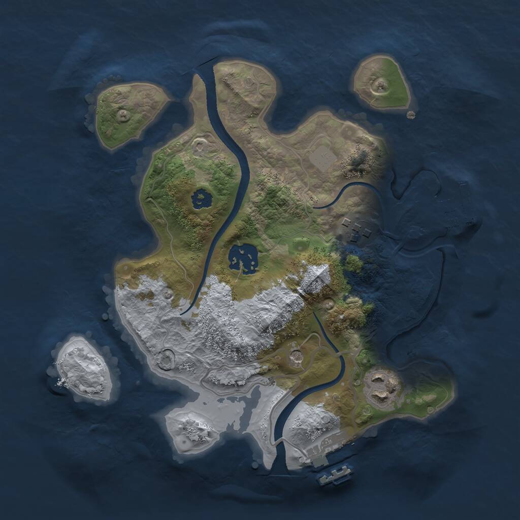Rust Map: Procedural Map, Size: 2500, Seed: 640270467, 7 Monuments
