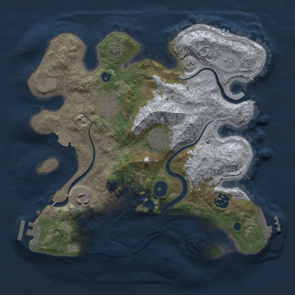 Rust Map: Procedural Map, Size: 3000, Seed: 228504907, 10 Monuments